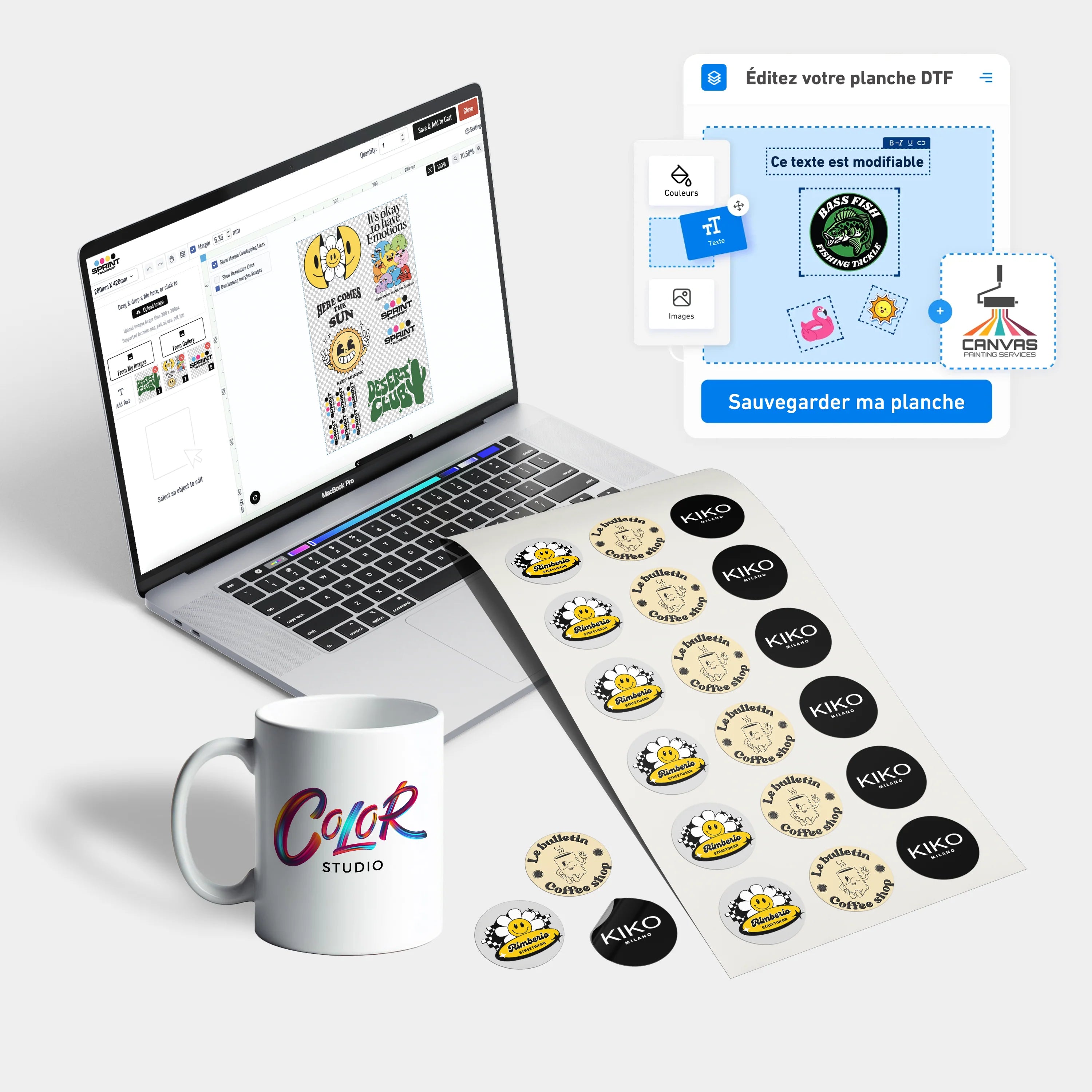 Éditeur de feuille Stickers UV DTF