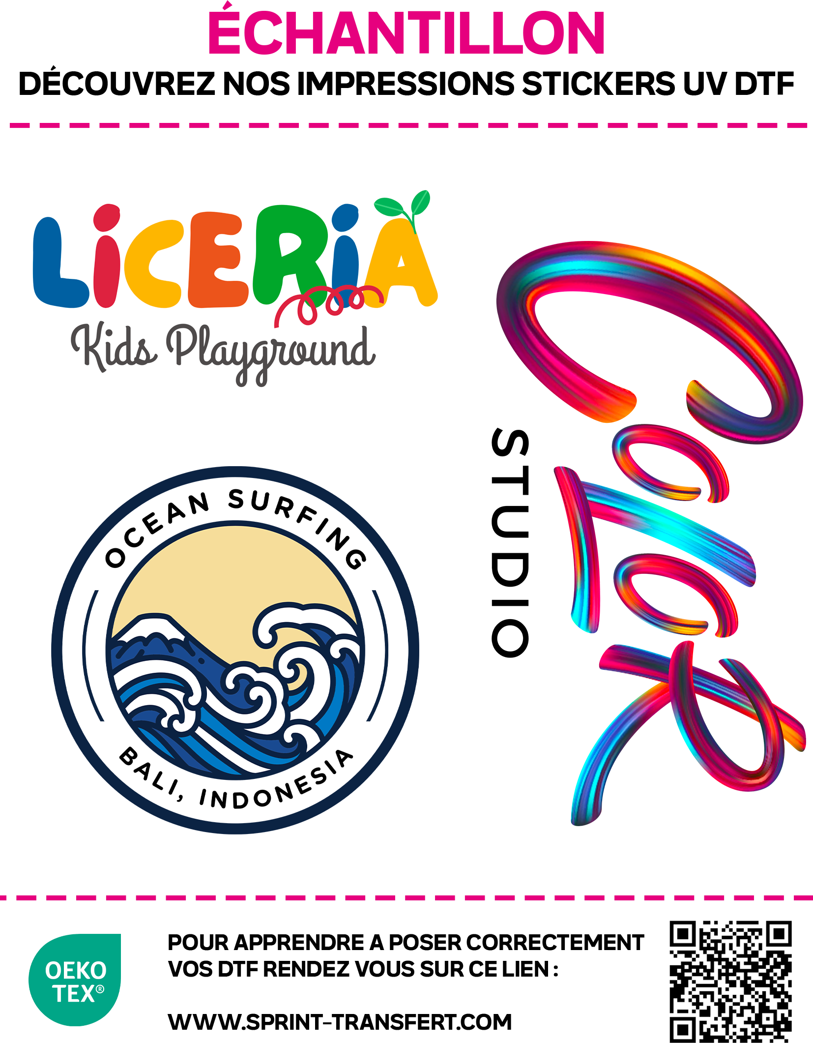 Échantillon Stickers UV DTF GRATUIT