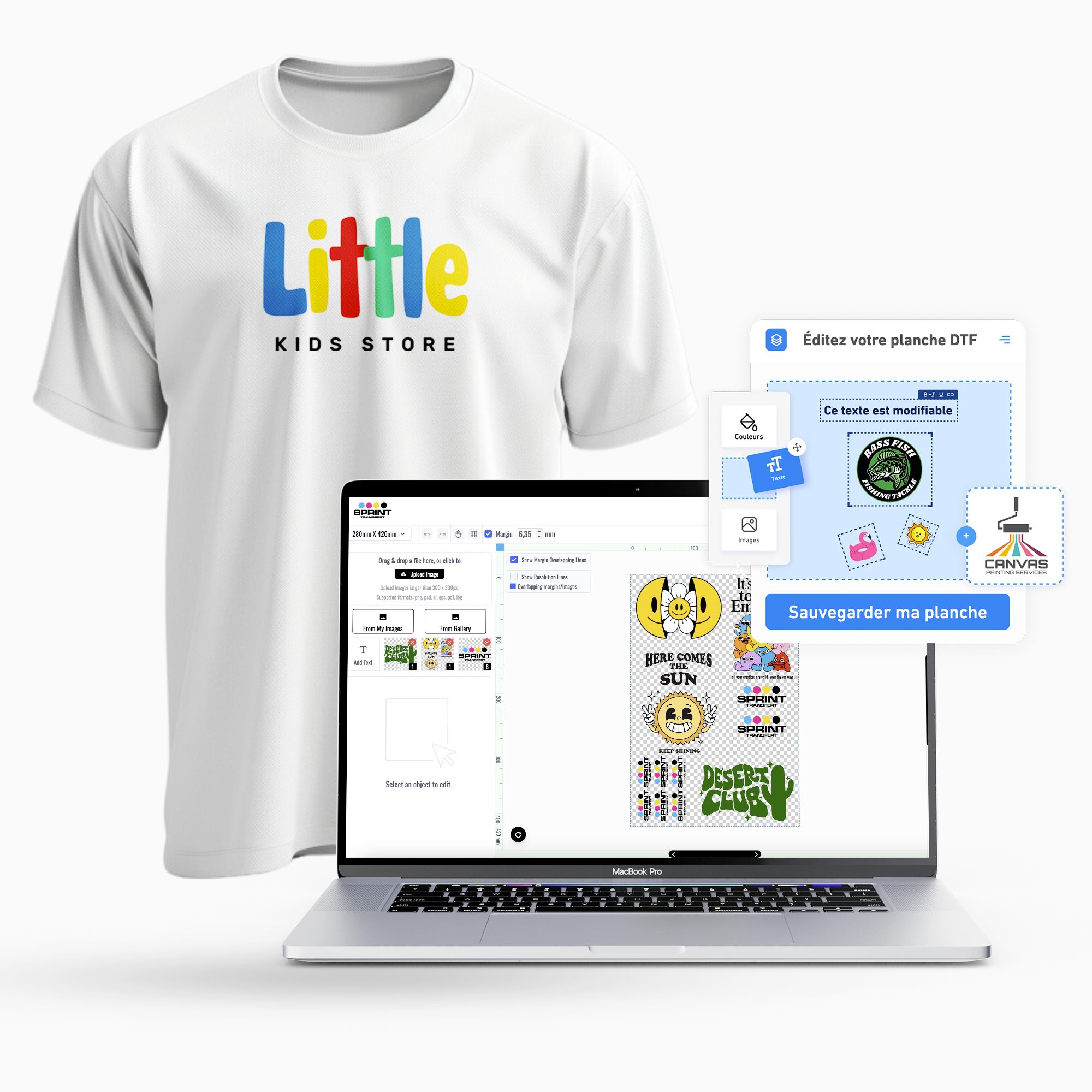 Éditeur de Feuille Transfert DTF Textile