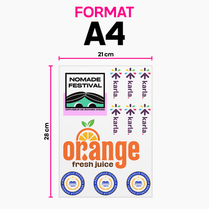 Stickers UV DTF - En planche