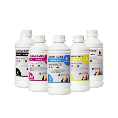 Encre Hanrun PRO DTF – Cyan, Magenta, Jaune, Noir, Blanc 1L